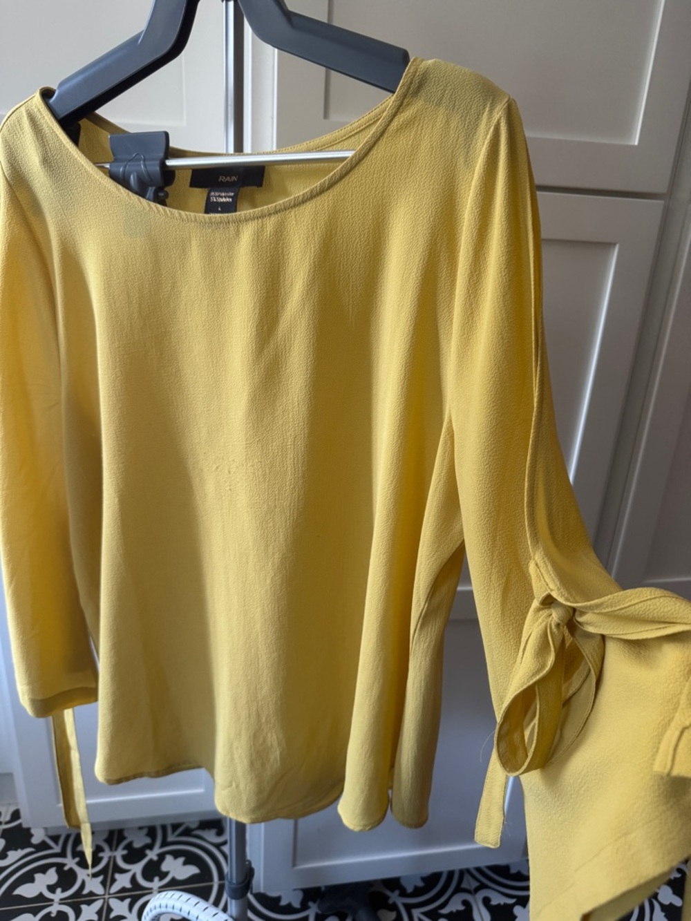 Rafaella Yellow Tie-Sleeve Blouse